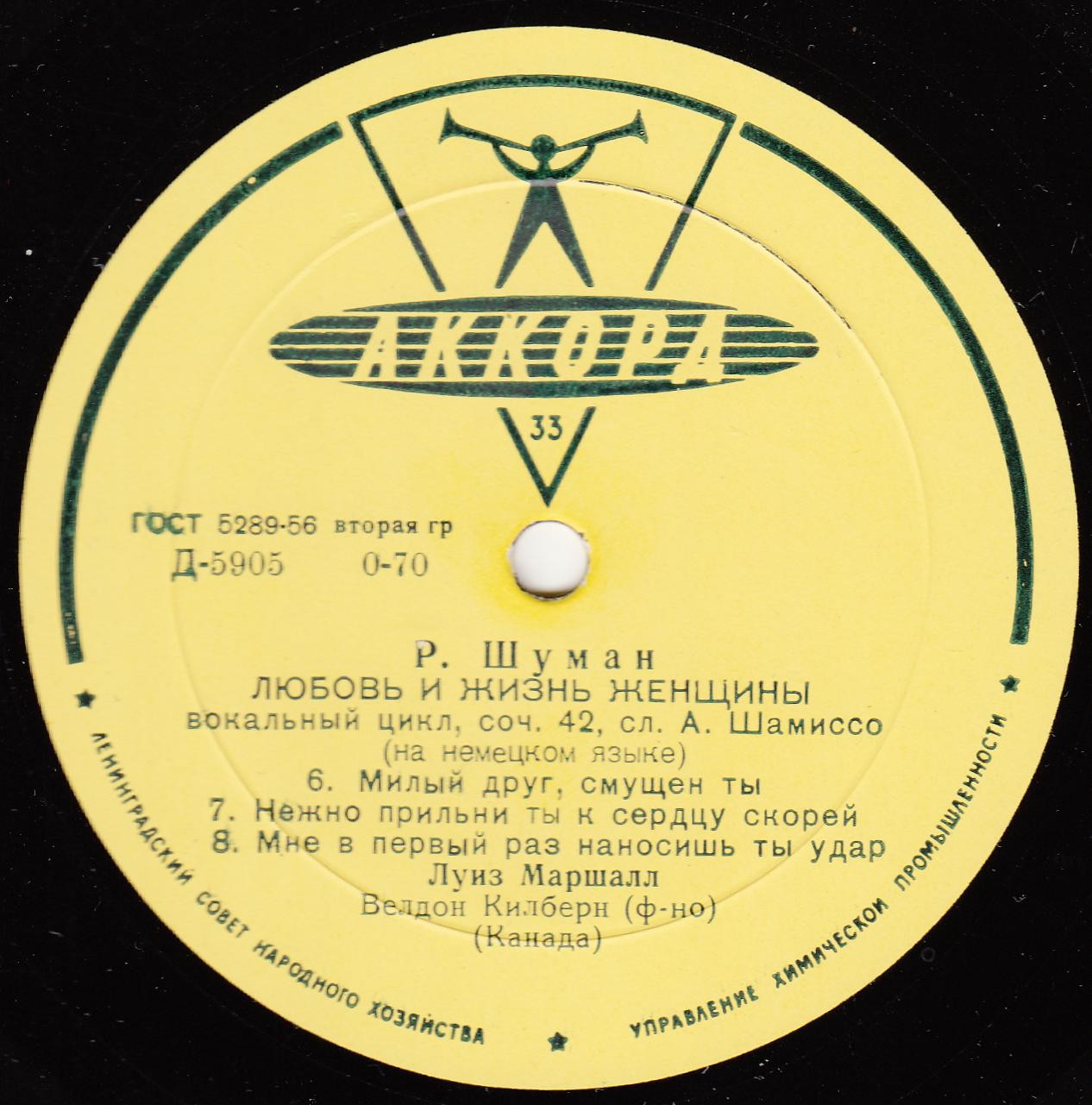 Луиз МАРШАЛЛ (сопрано). Р. Шуман. "Любовь и жизнь женщины", вокальный цикл