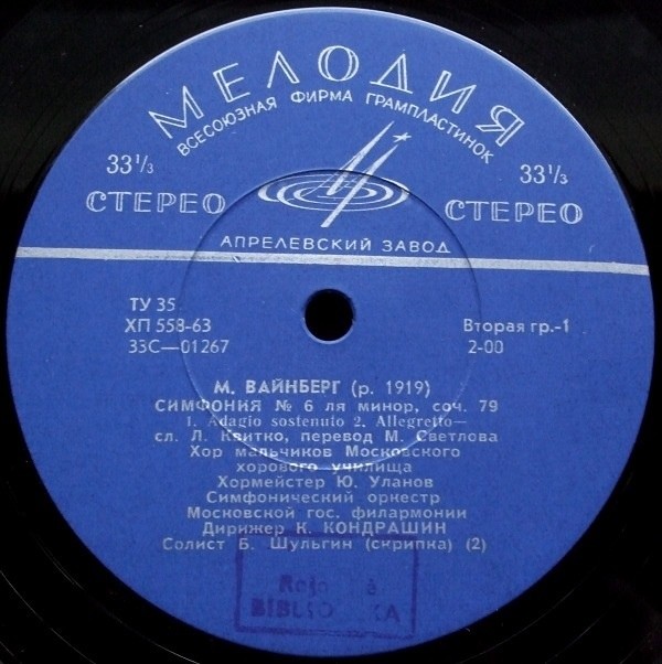 М. Вайнберг: Симфония № 6 (К. Кондрашин)