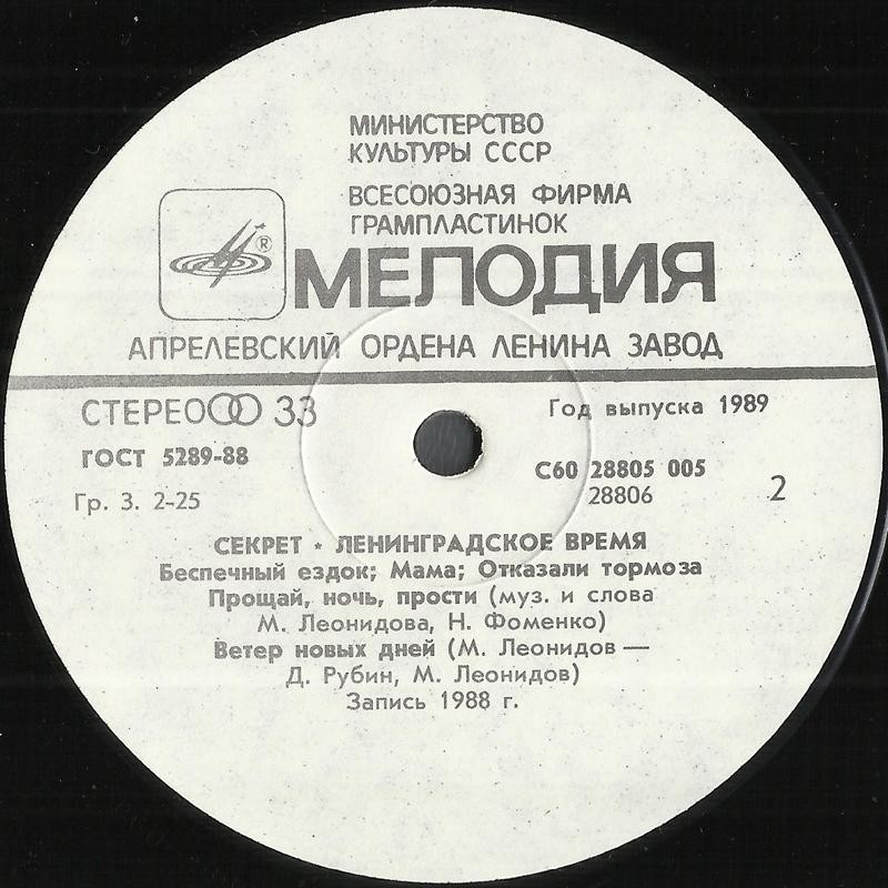 "СЕКРЕТ". «Ленинградское время»