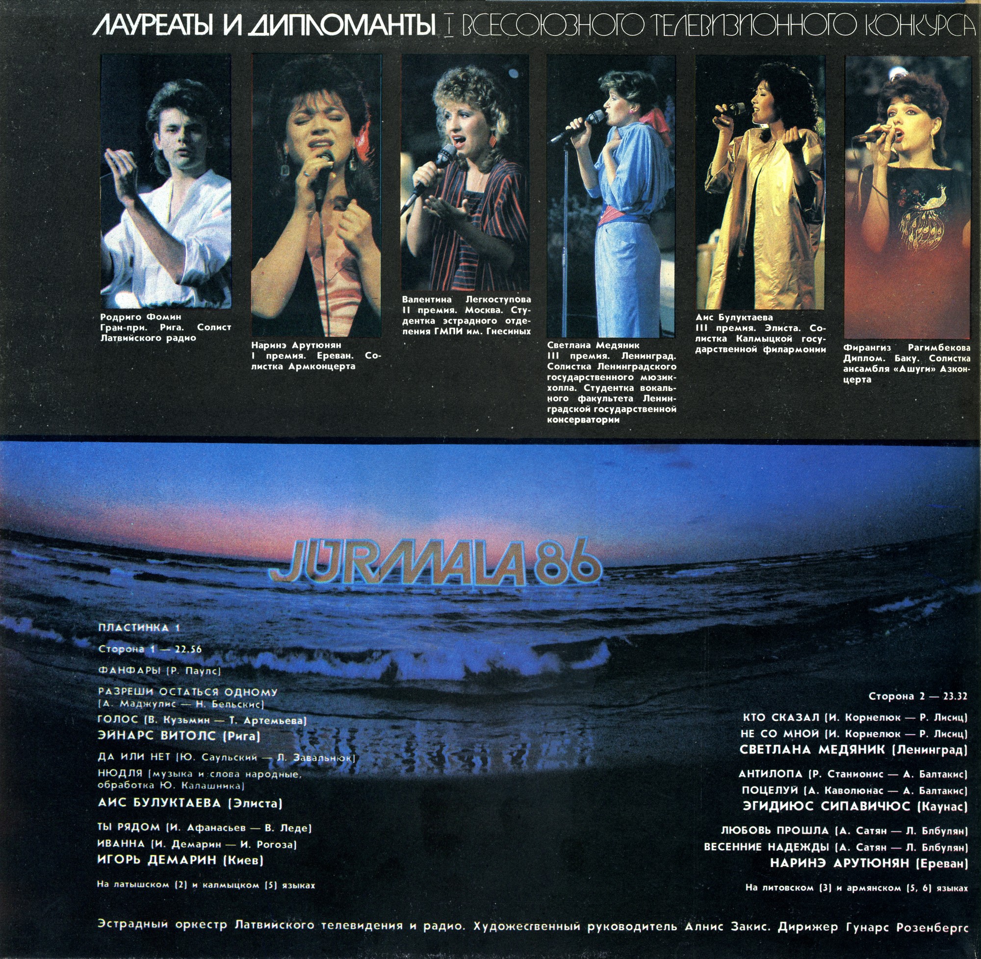 Лауреаты и дипломанты Юрмала 86