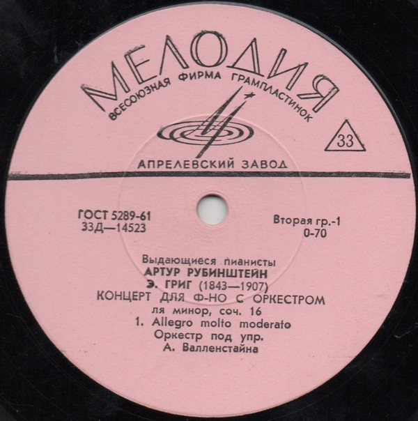 Э. ГРИГ: Концерт для фортепиано с оркестром ля минор, соч. 16 (Артур Рубинштейн)