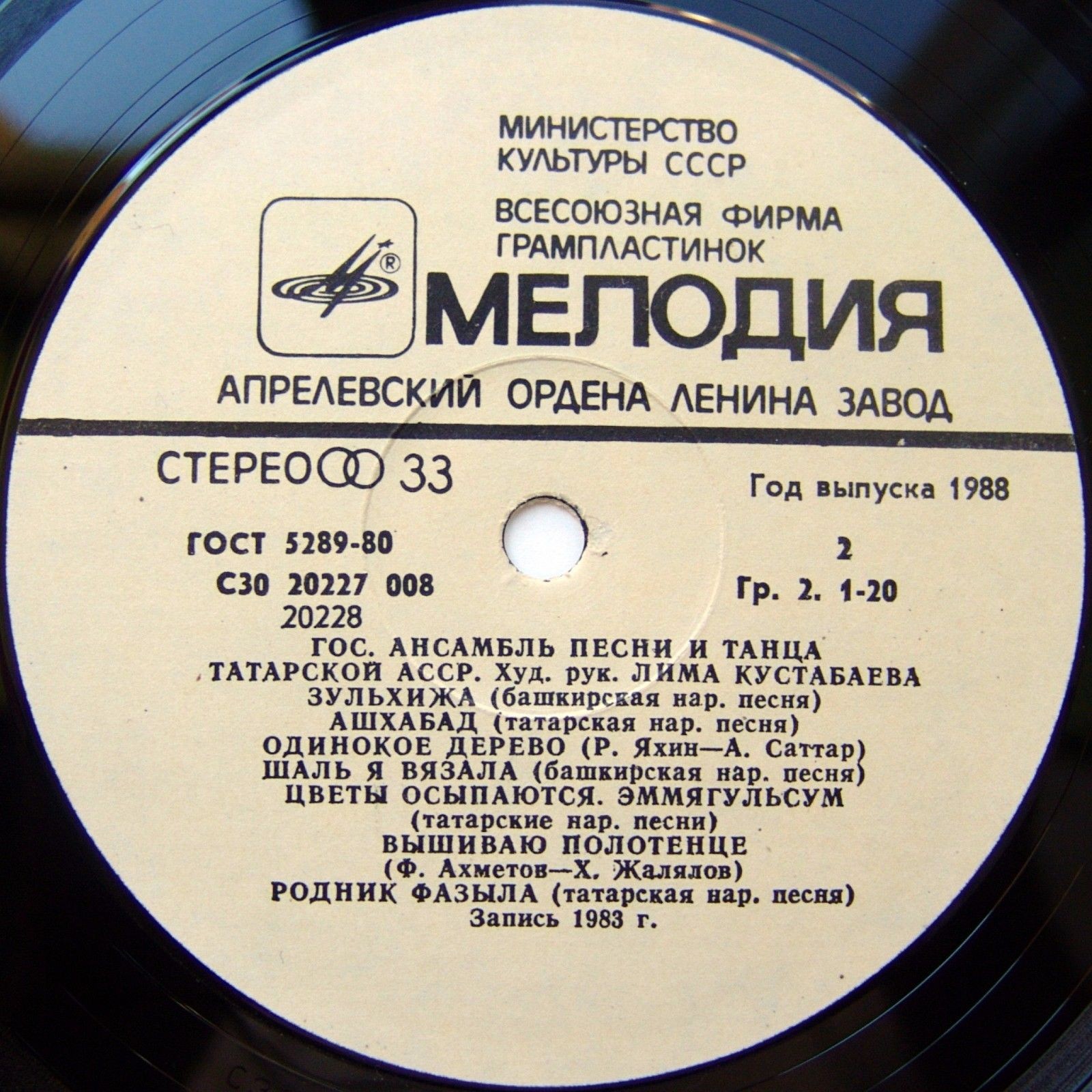 ГОС. АНСАМБЛЬ ПЕСНИ И ТАНЦА ТАТАРСКОЙ АССР, худ. рук. Лима Кустабаева: «Фазыл чишмәсе» (на татарском языке)