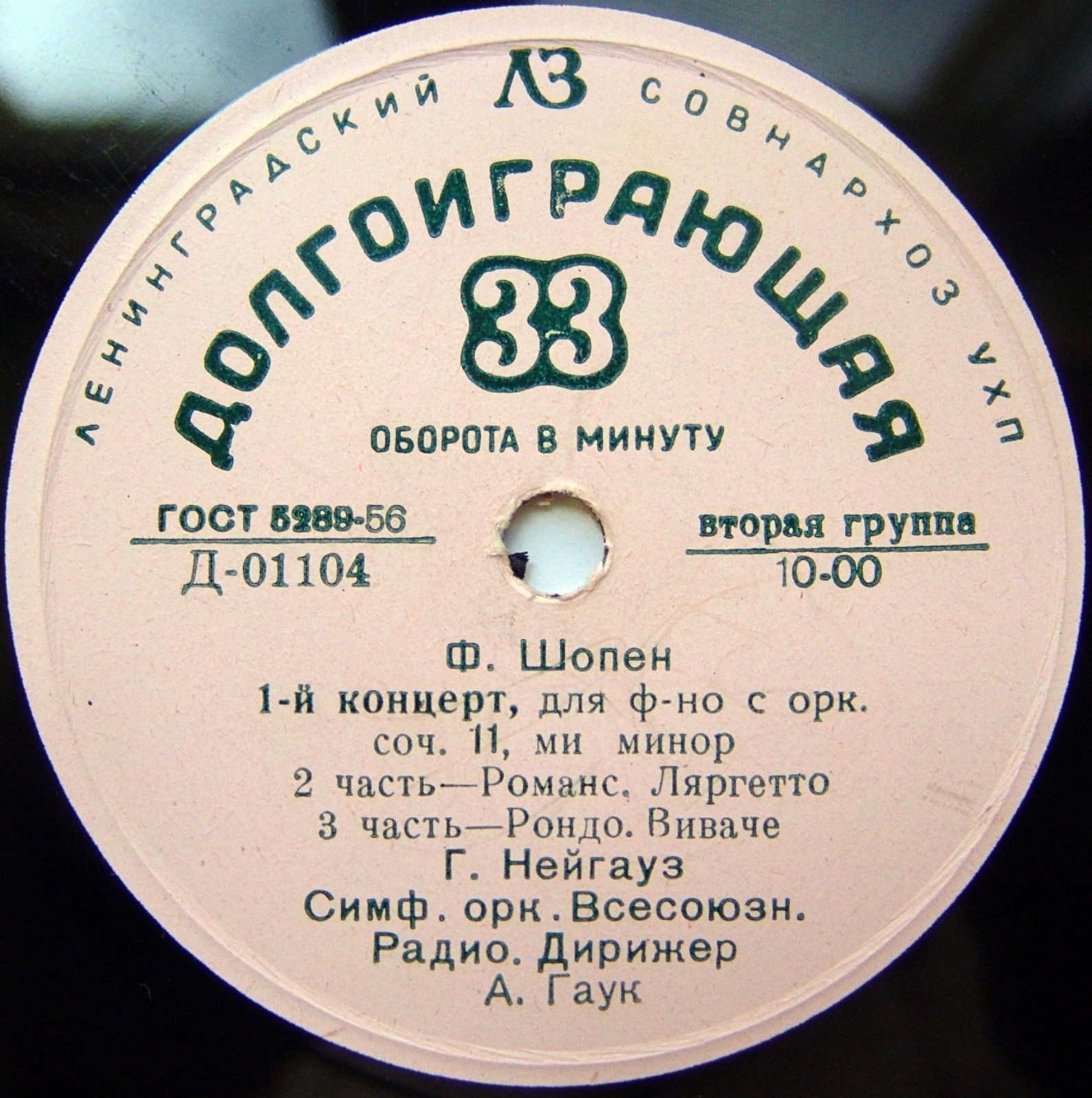 Ф. ШОПЕН (1810–1849) Концерт № 1 для ф-но с оркестром ми минор, соч. 11 (Г. Нейгауз, А. Гаук)