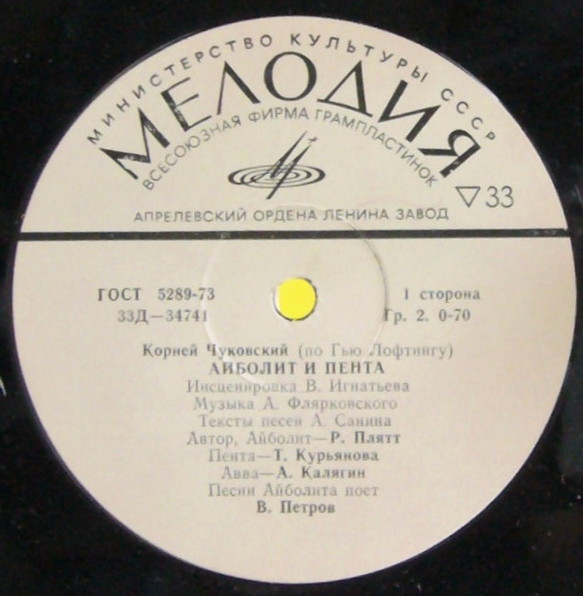 Корней Чуковский (по Гью Лофтингу). АЙБОЛИТ И ПЕНТА