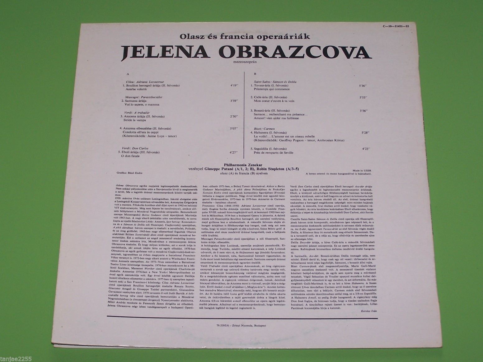 Елена Образцова (меццо-сопрано). Арии из опер