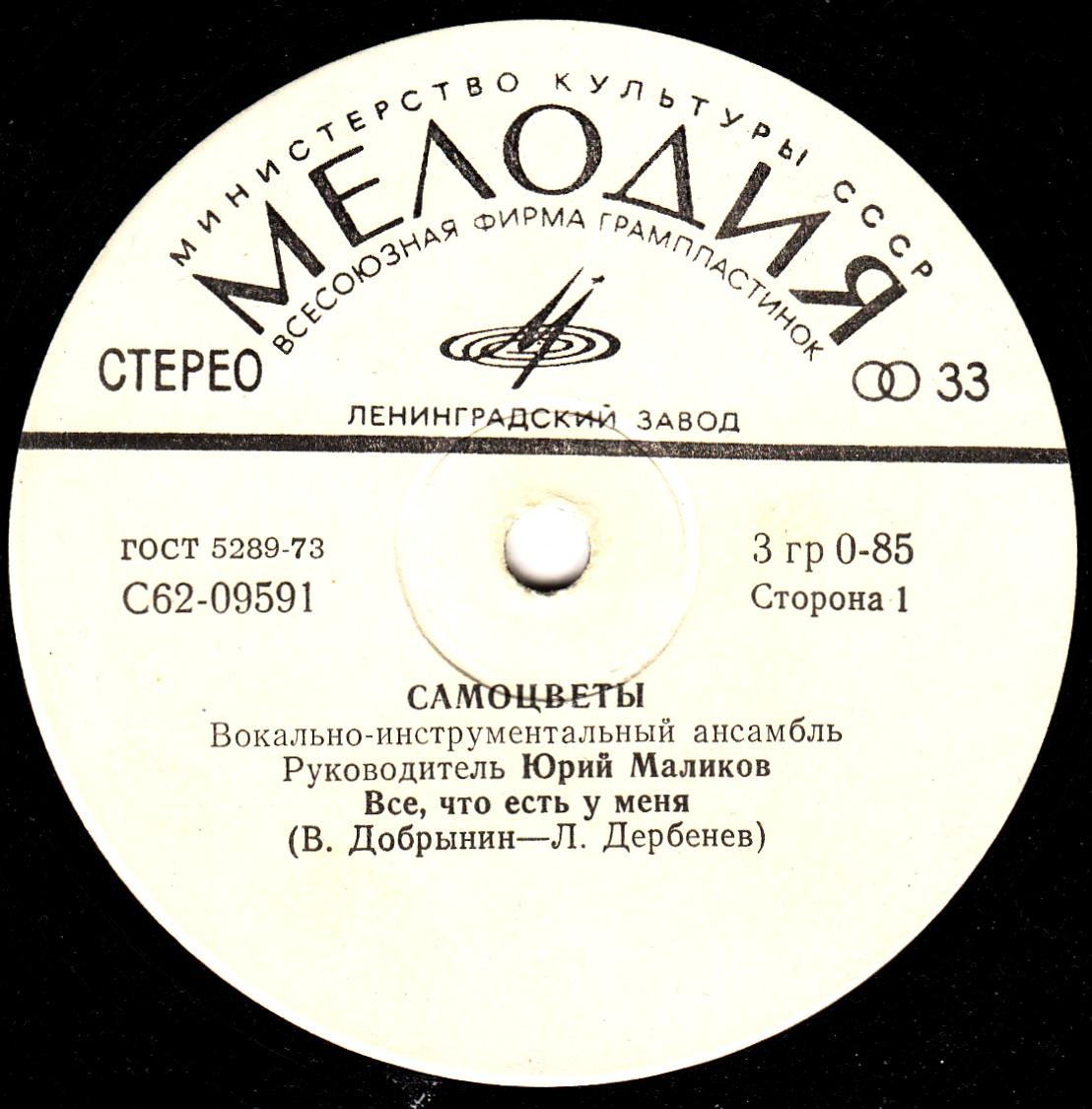 ВИА "САМОЦВЕТЫ", руководитель Юрий Маликов. «Все, что есть у меня»