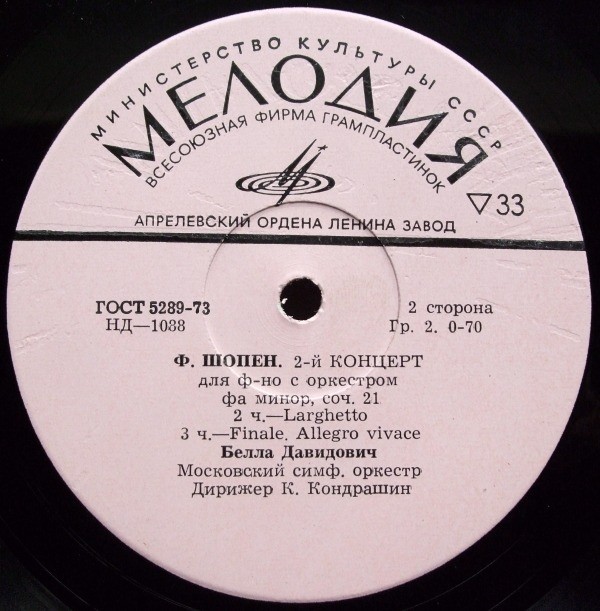 Ф. Шопен: Концерт № 2 для ф-но с оркестром (Белла Давидович)