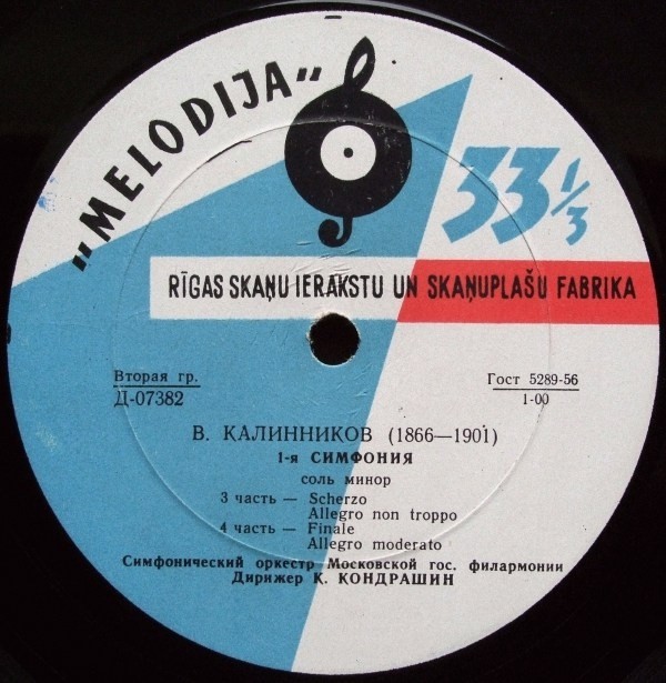 В. КАЛИННИКОВ (1866-1901) Симфония № 1 соль минор (К. Кондрашин)