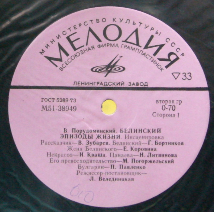 «Белинский», эпизоды жизни (инсценировка)