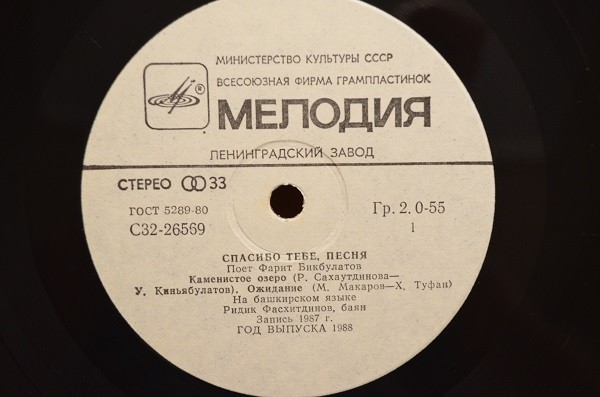 Поет Фарит БИКБУЛАТОВ.  «Спасибо тебе, песня»