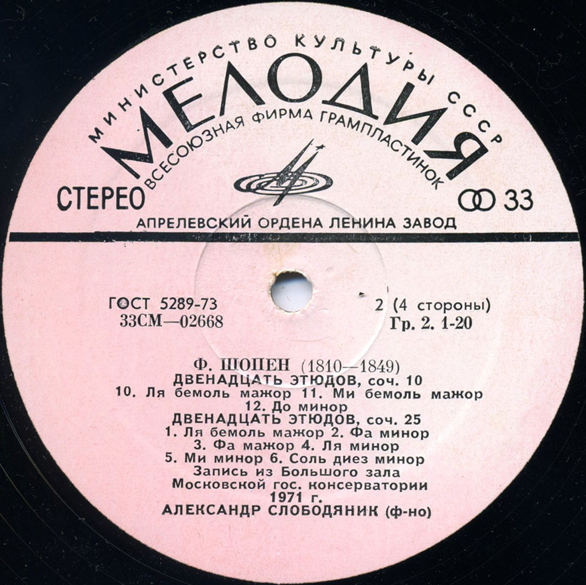 Ф. Шопен. Играет Александр Слободяник (ф-но)