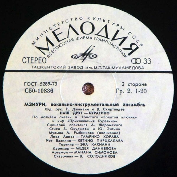 ВИА МЗИУРИ "Наш друг - Буратино"