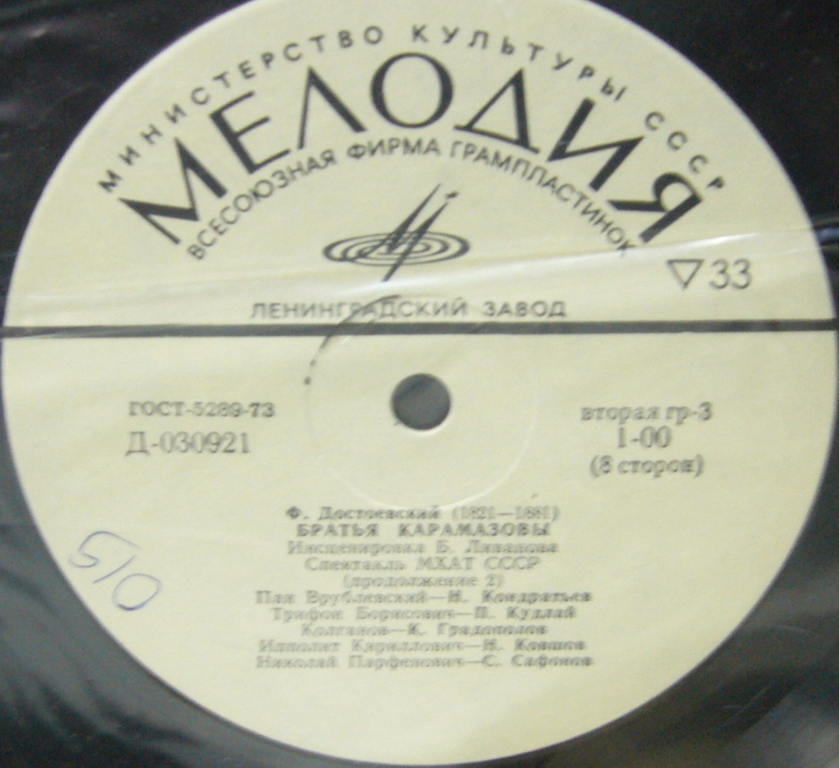 Ф. М. Достоевский: Братья Карамазовы (инсценировка Б. Ливанова). Спектакль МХАТ СССР