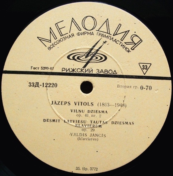 Я. ВИТОЛ (1863-1918). Фортепианные произведения