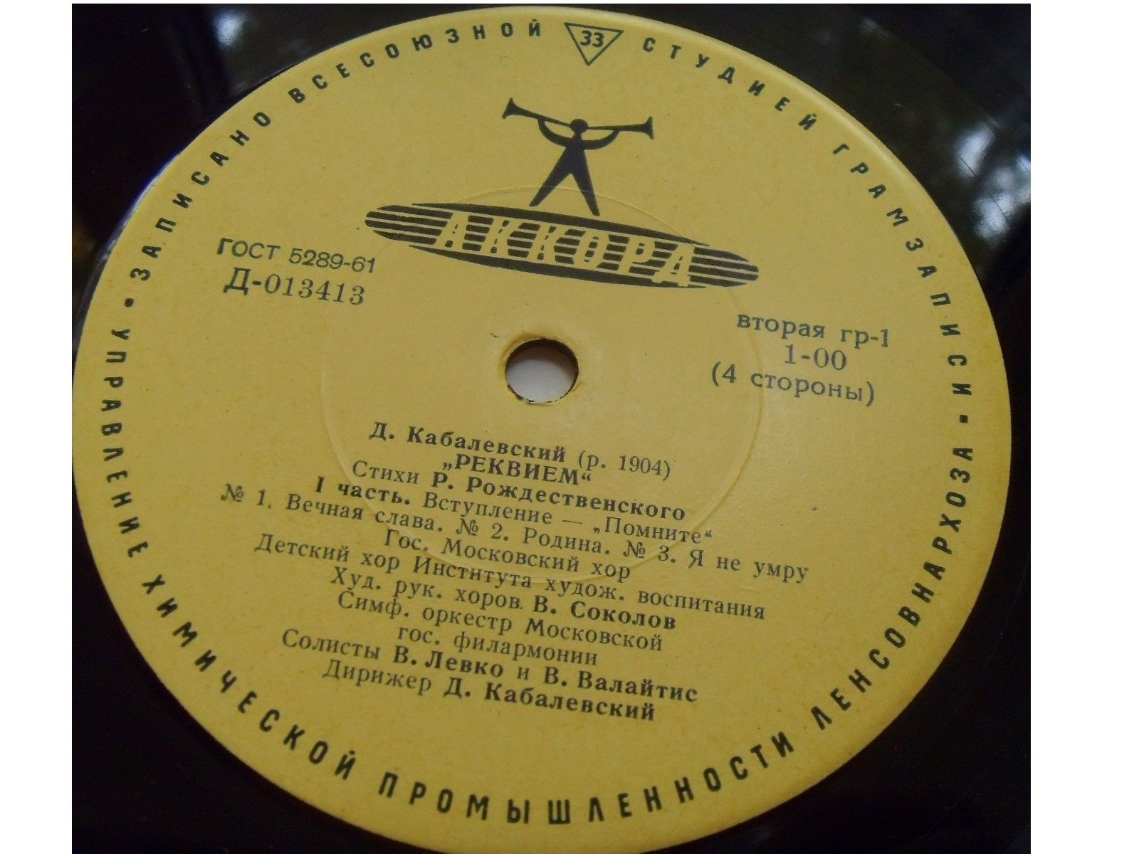 Д. КАБАЛЕВСКИЙ (1904–1987): «Реквием» (на стихи Р. Рождественского)