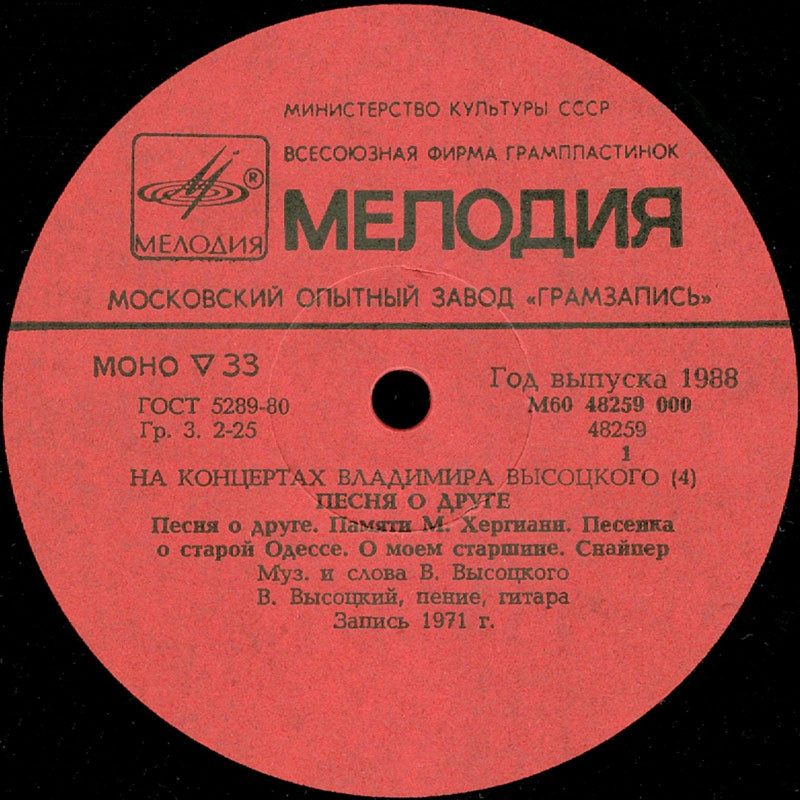 На концертах Владимира Высоцкого №04. Песня о друге