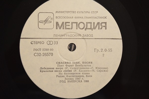 Поет Фарит БИКБУЛАТОВ.  «Спасибо тебе, песня»
