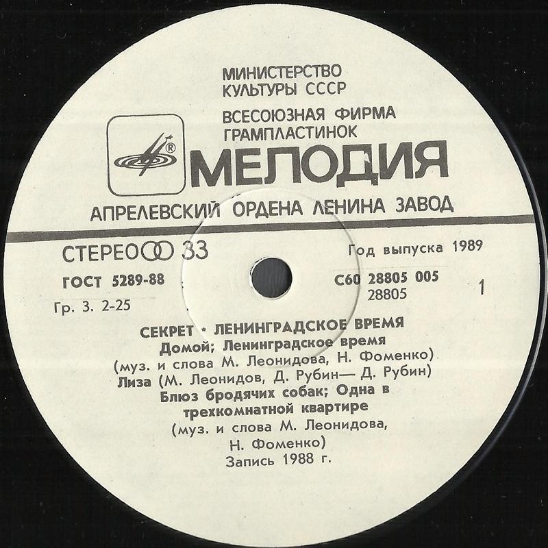 "СЕКРЕТ". «Ленинградское время»