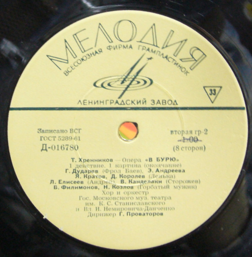 Т. ХРЕННИКОВ (1913–2007): «В бурю», опера в 4 действиях