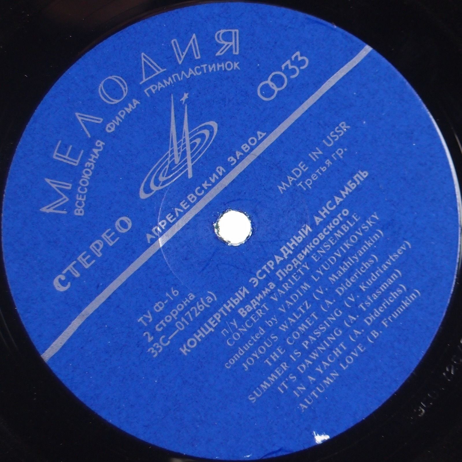 КОНЦЕРТНЫЙ ЭСТРАДНЫЙ АНСАМБЛЬ п/у В. ЛЮДВИКОВСКОГО