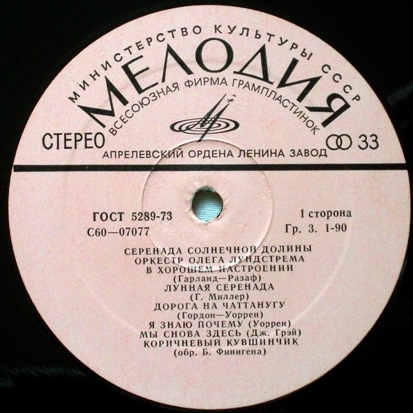 Оркестр Олега Лундстрема — Серенада солнечной долины