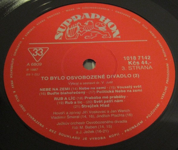 Jiří Voskovec a Jan Werich, Jaroslav Ježek, Ježkův Orchestr Osvobozeného Divadla ‎– To Bylo Osvobozené Divadlo 2 (1934 ▪ 1938) [по заказу фирмы SUPRAPHON 1018 7141-42]