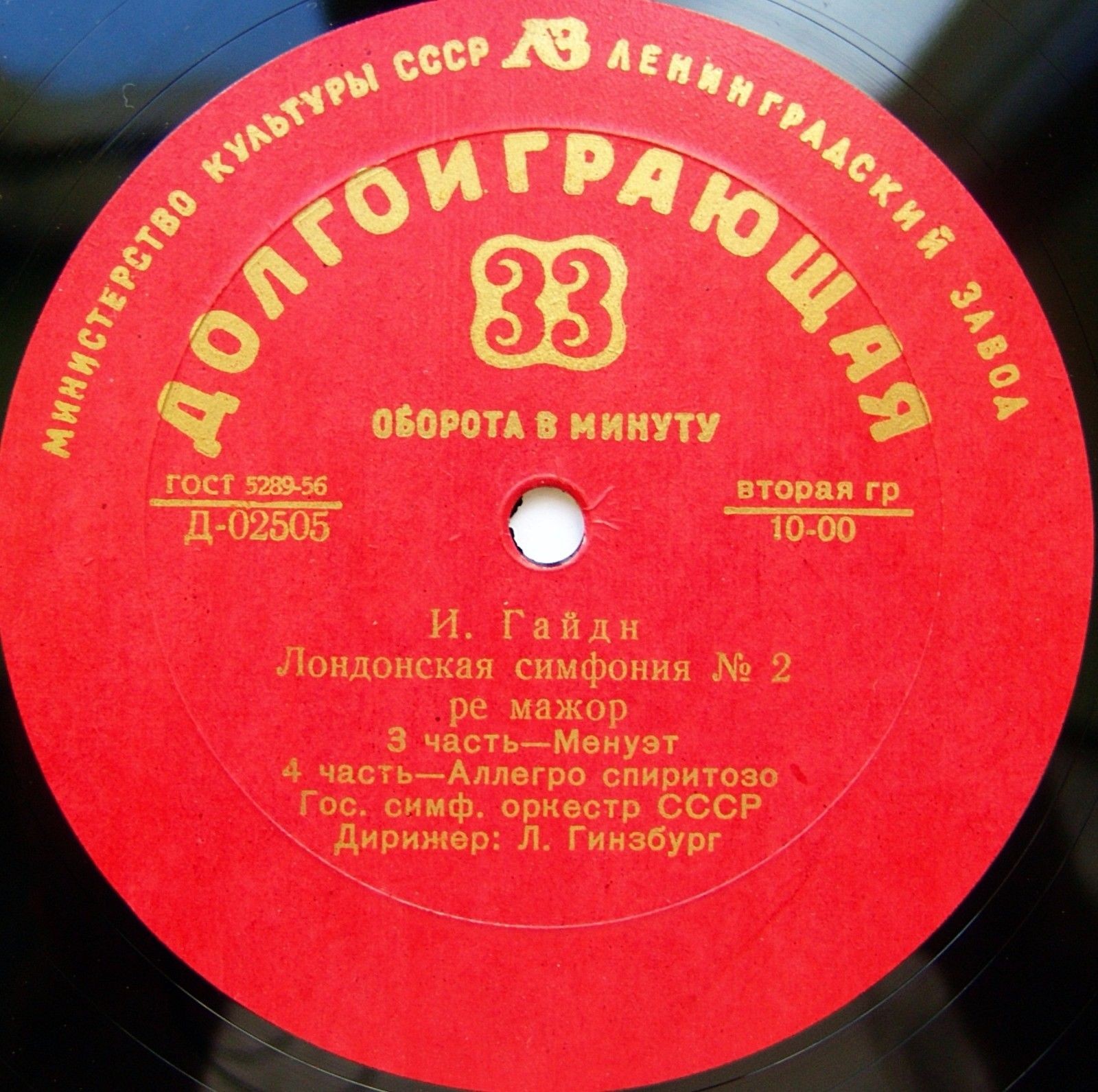 И. Гайдн: Лондонская симфония № 2 (ГСО СССР, Л. Гинзбург)