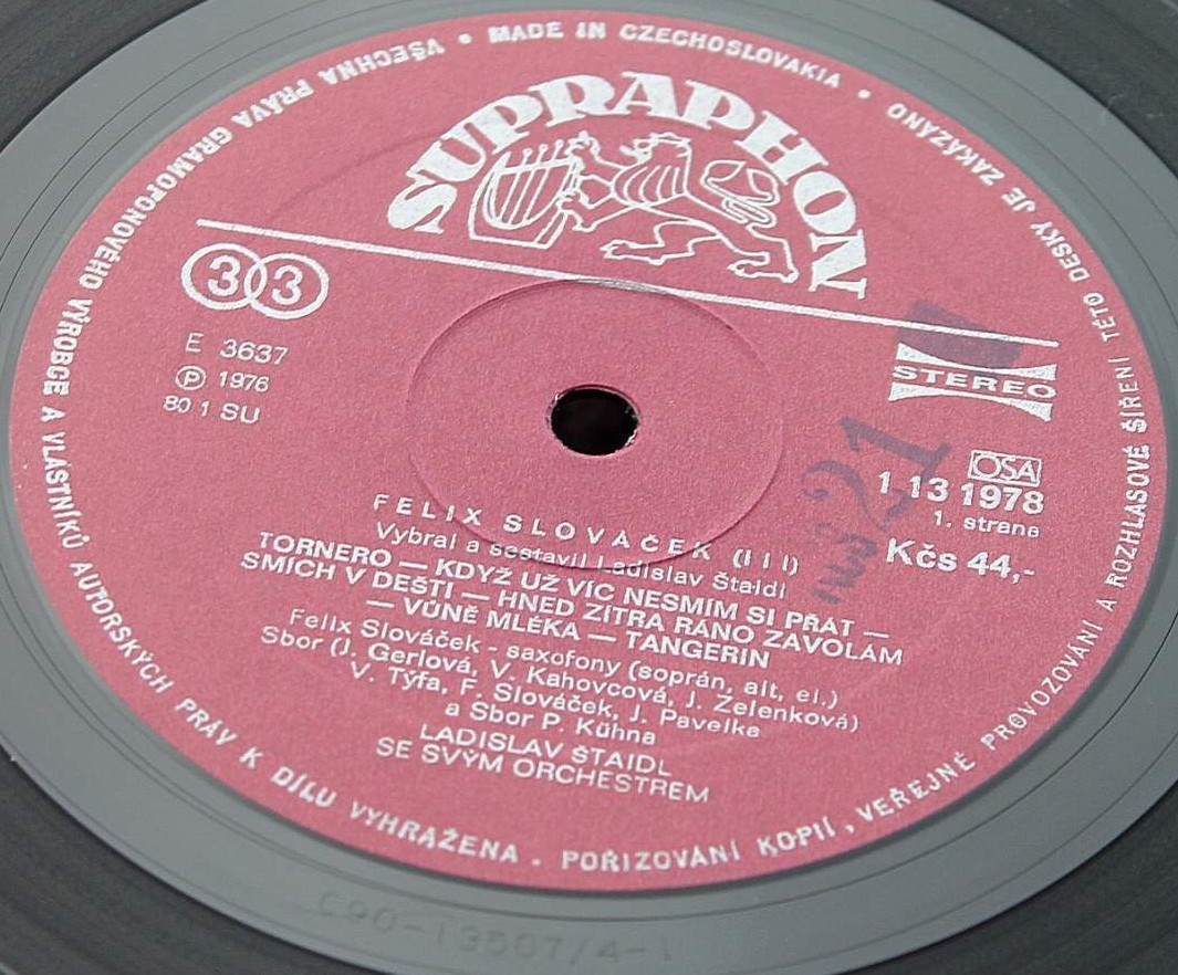 Felix Slovacek (III) [по заказу чешской фирмы SUPRAPHON 1 13 1978]