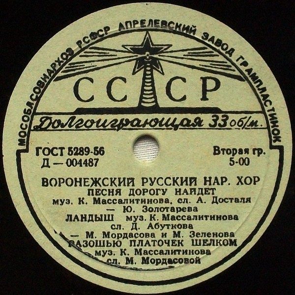 Воронежский русский нар. хор. Худ. рук. К. Массалитинов