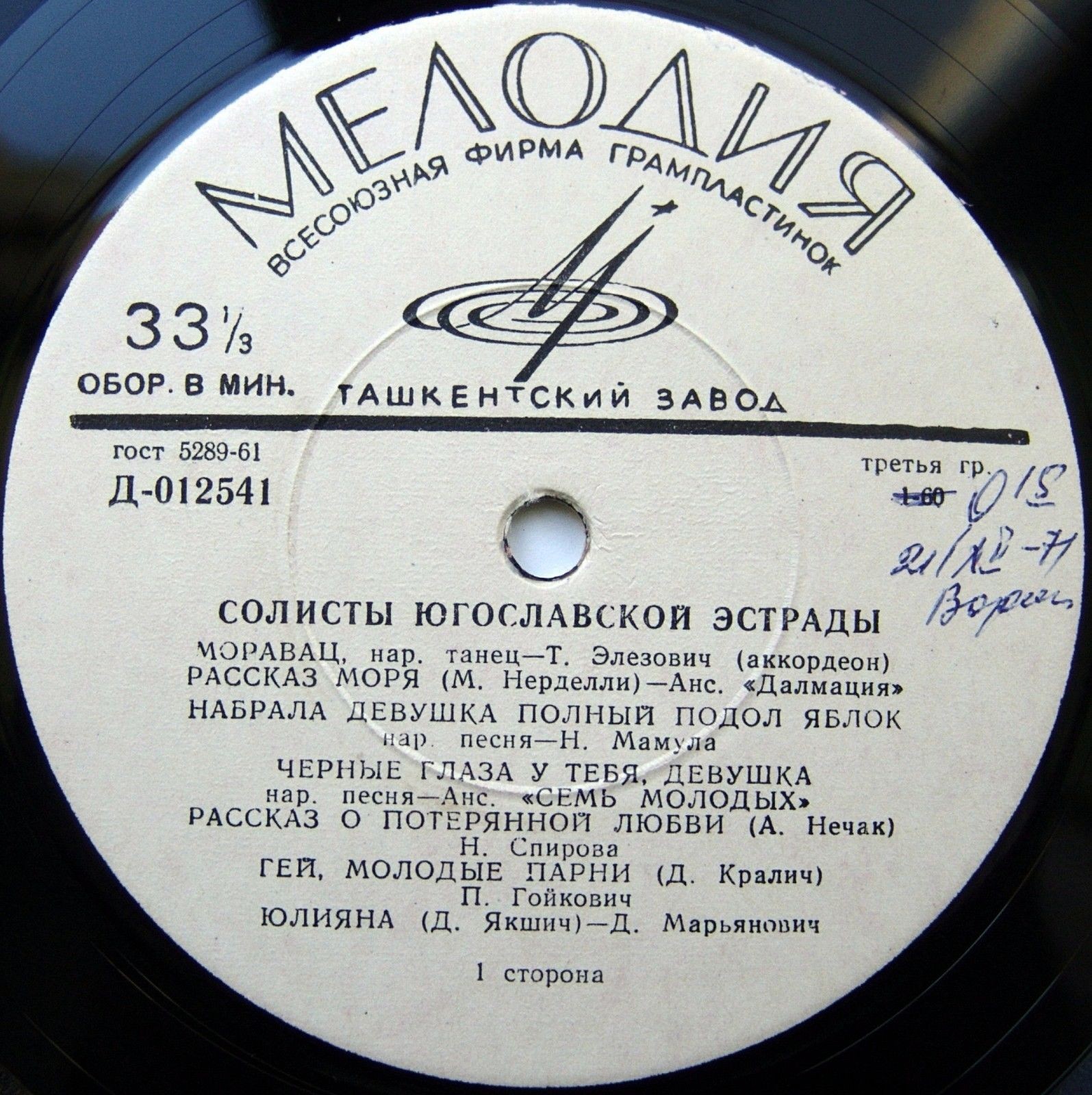 ЮГОСЛАВСКАЯ ЭСТРАДА (на сербохорватском яз.)