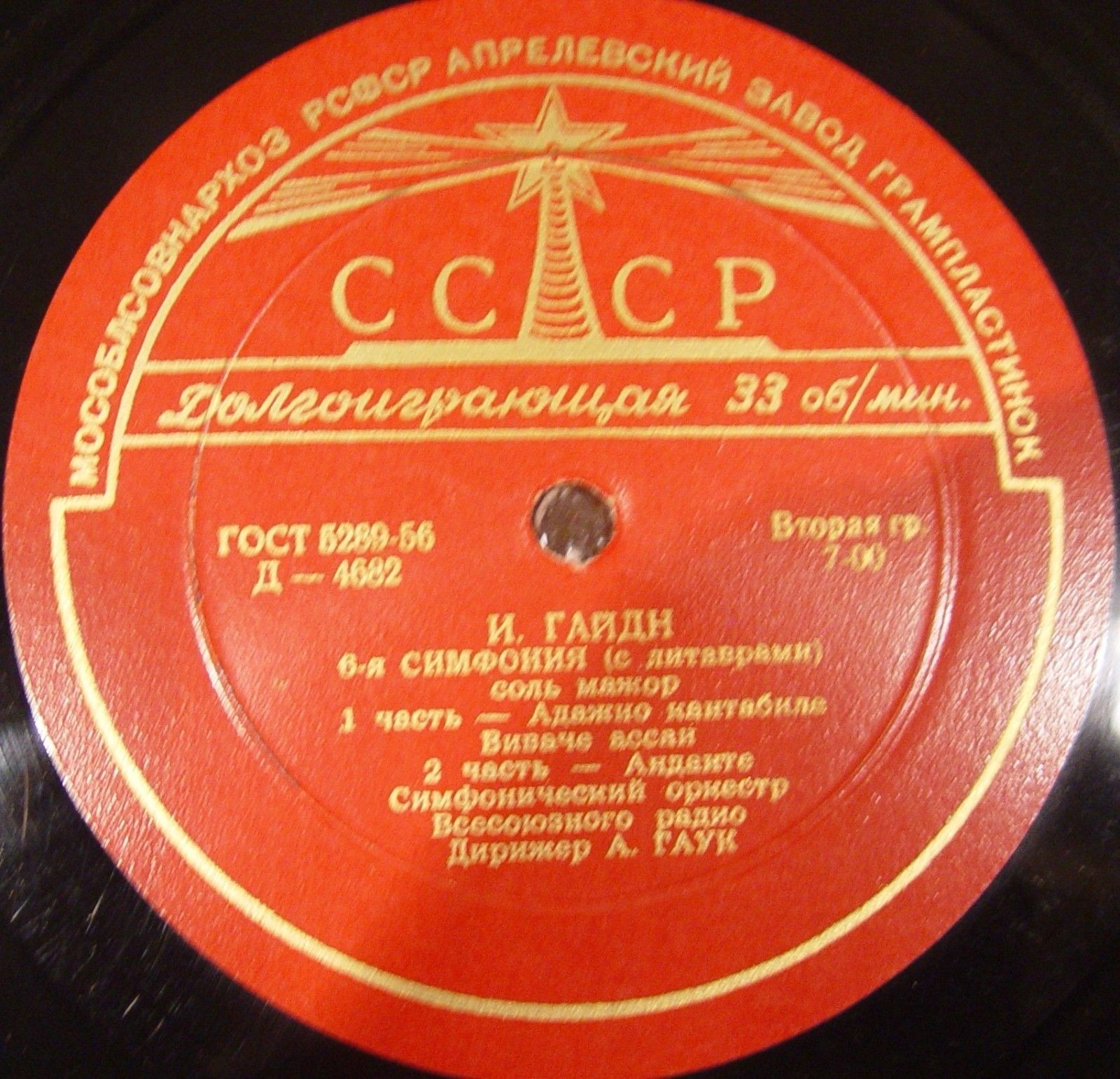 Й. Гайдн: 6-я симфония (с литаврами) соль мажор (А. Гаук)