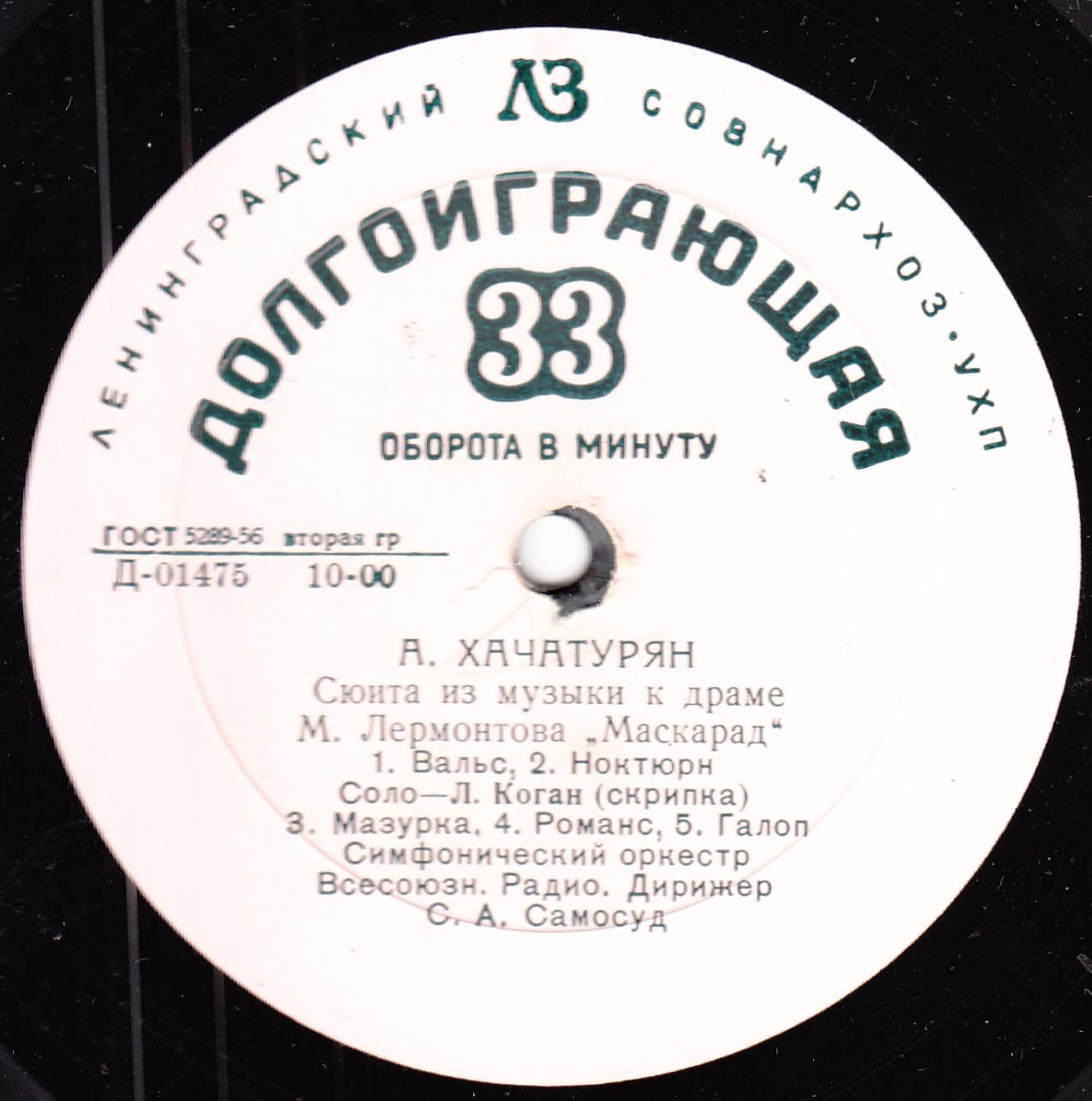 Д. ШОСТАКОВИЧ Балетная сюита № 3; А. ХАЧАТУРЯН Сюита из музыки к драме М. Лермонтова "Маскарад"