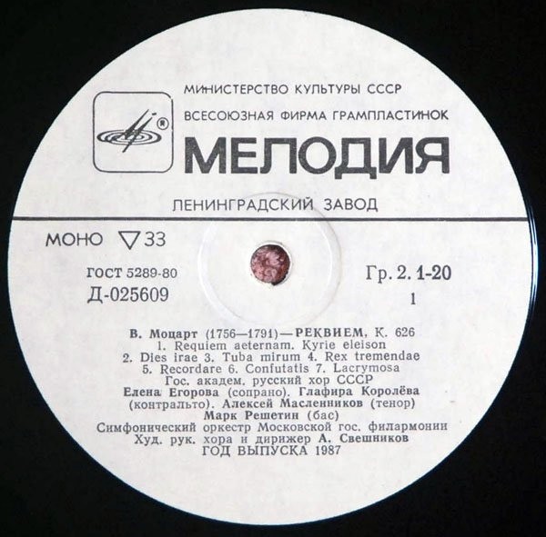 В. А. МОЦАРТ (1756-1791) «Реквием» — А. Свешников