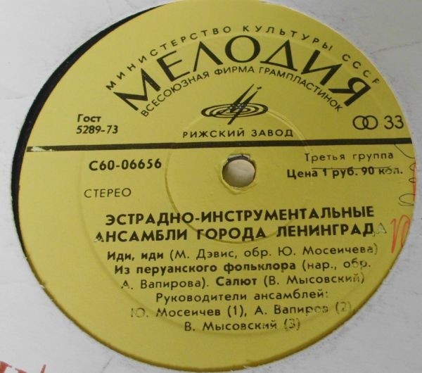 ЭСТРАДНО-ИНСТРУМЕНТАЛЬНЫЕ АНСАМБЛИ ГОРОДА ЛЕНИНГРАДА