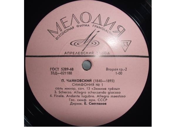 П. ЧАЙКОВСКИЙ Симфония № 1 соль минор, соч. 13 "Зимние грезы" (ГСО СССР, Е. Светланов)