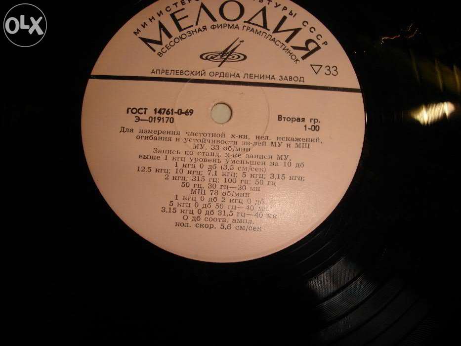 Измерительная пластинка. Для измерения частотной х-ки, нел. искажений, огибания и устойчивости зв-лей МУ и МШ