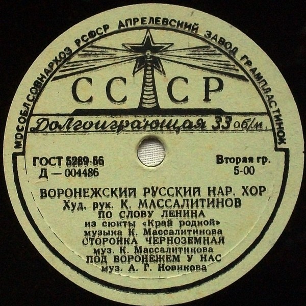 Воронежский русский нар. хор. Худ. рук. К. Массалитинов