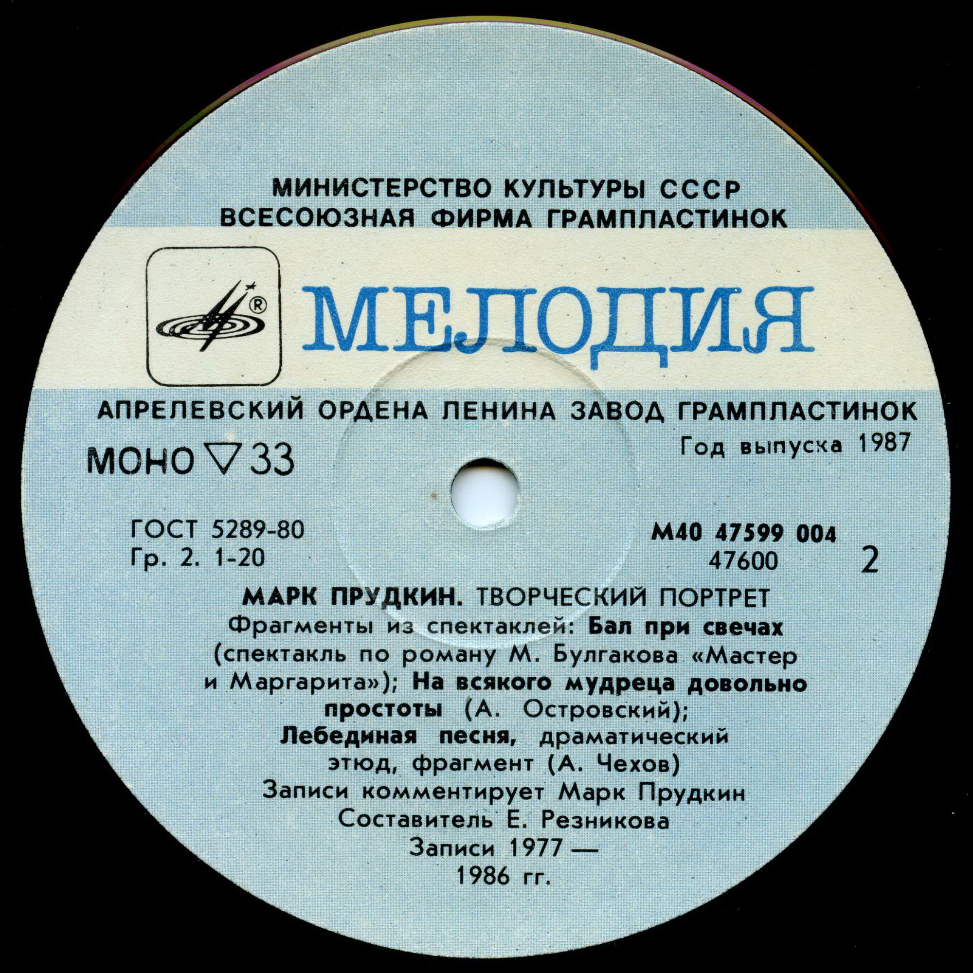 Марк ПРУДКИН: Творческий портрет: