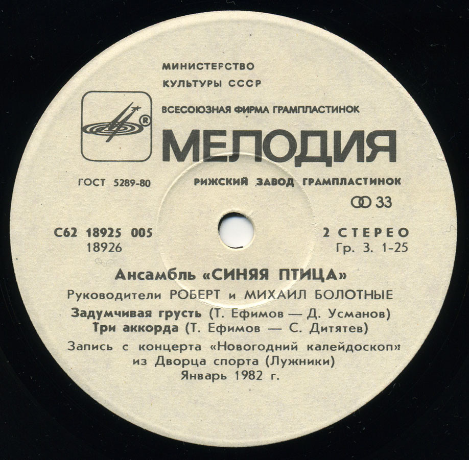 АНСАМБЛЬ «СИНЯЯ ПТИЦА», рук. Роберт и Михаил Болотные.
