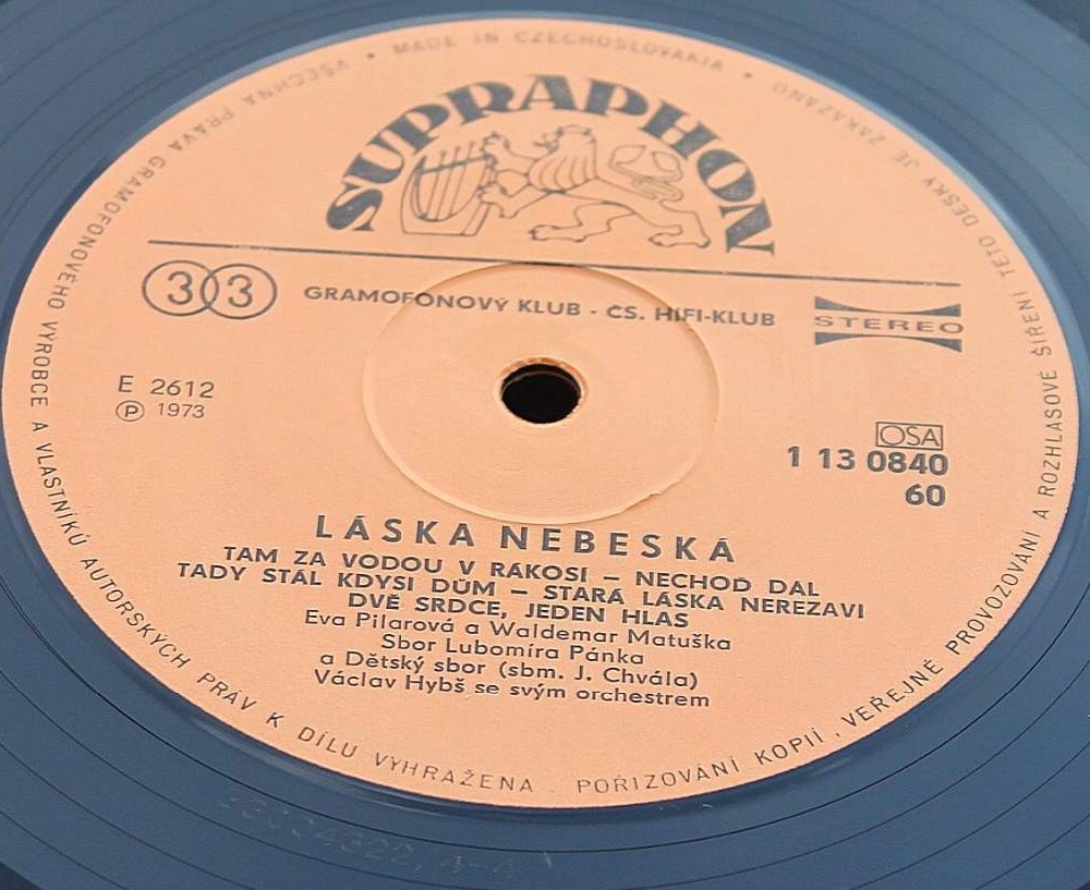 Waldemar Matuška a Eva Pilarová. Láska Nebeská [по заказу чешской фирмы SUPRAPHON 1 13 0840]
