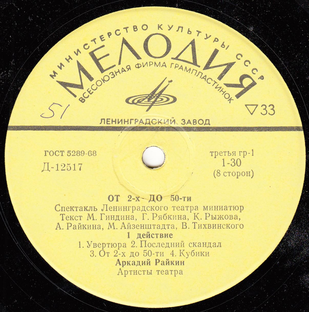 Аркадий Райкин. От двух до пятидесяти