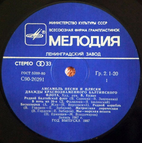 "Балтика — мое родное море". Ансамбль песни и пляски дважды Краснознамённого Балтийского флота. Худ. рук. В.Будко