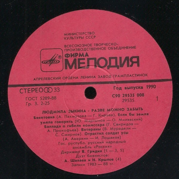 Людмила ЗЫКИНА. Разве можно забыть...