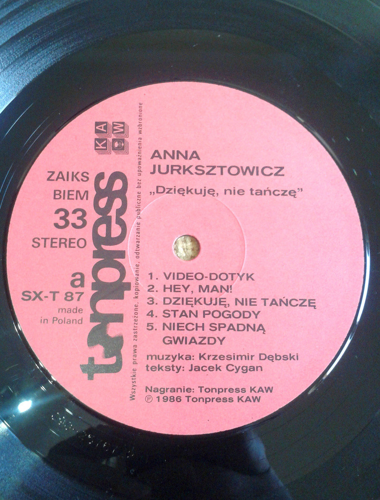 Anna JURKSZTOWICZ - Dziękuję nie tańczę [по заказу польской фирмы TONPRESS SX-T87]