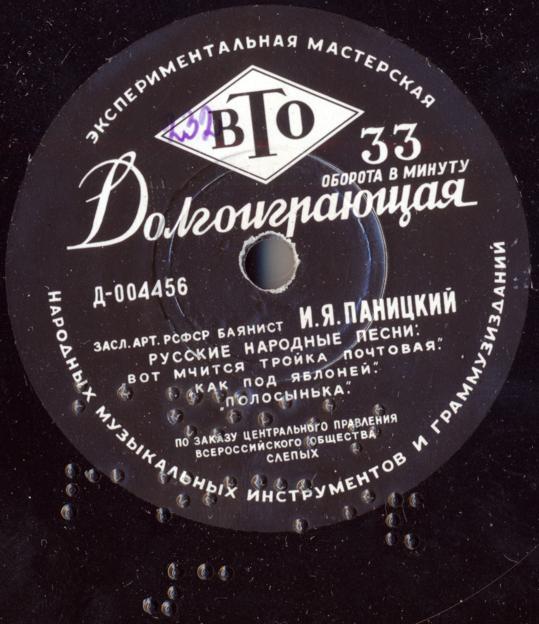 Заслуженный артист РСФСР баянист И. Я. Паницкий