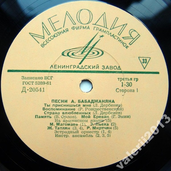 Песни Арно Бабаджаняна