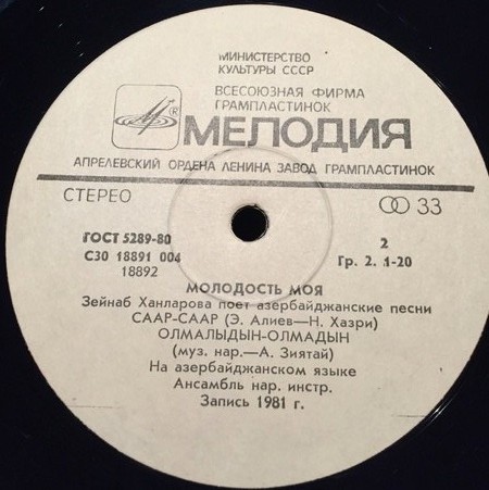ХАНЛАРОВА Зейнаб. «Молодость моя»: