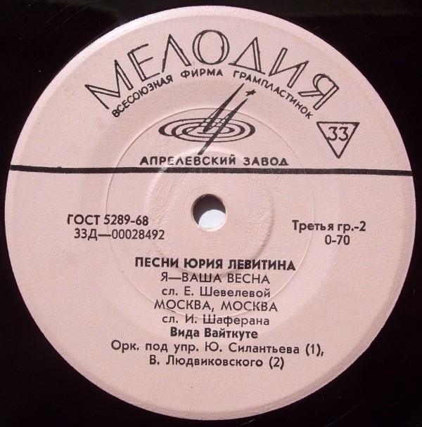 Песни Юрия ЛЕВИТИНА поют И. Кобзон и В. Вайткуте