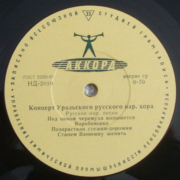 ГОС. УРАЛЬСКИЙ РУССКИЙ НАР. ХОР, худ. рук. Л. Христиансен