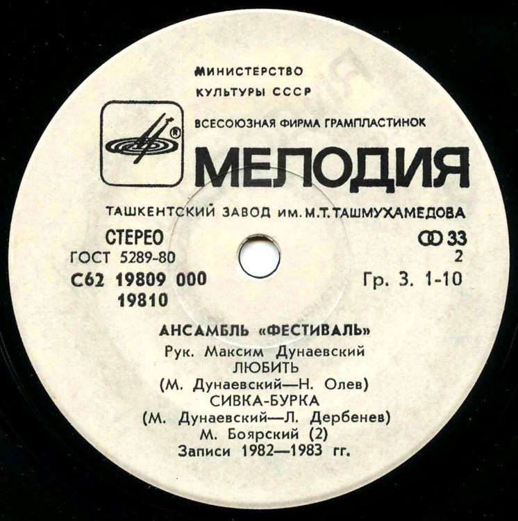 АНСАМБЛЬ «ФЕСТИВАЛЬ», рук. М. Дунаевский